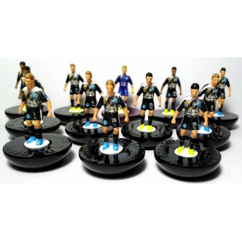 Subbuteo Andrew Table Soccer Leicester City 2015-16 away kit on Classic Hasbro Bases
